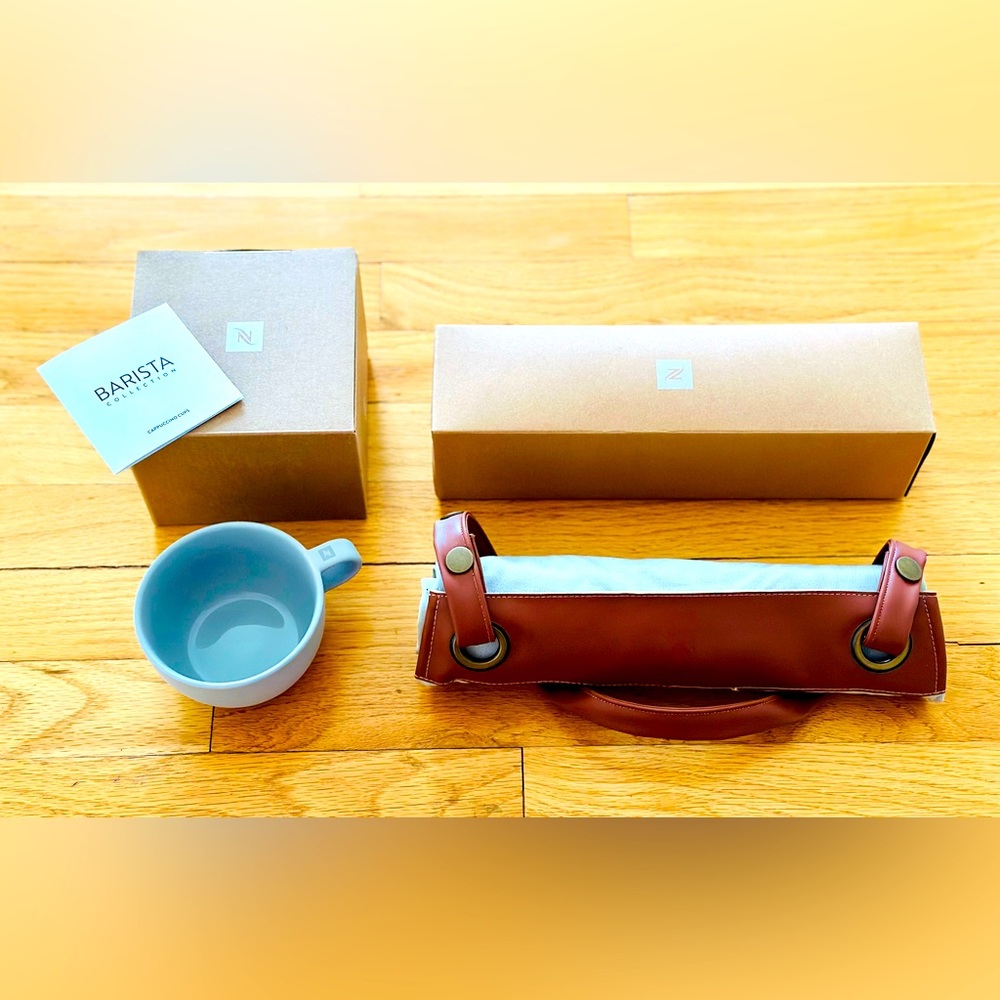 Nespresso Barista Cappuccino Cup Medium & Upcycled Barista Apron NWT